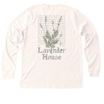 Lavender House, a Heather Natural Premium Long Sleeve Tee (back-view)