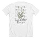 Lavender House, a Solid White Blend Premium Unisex Tee (back-view)