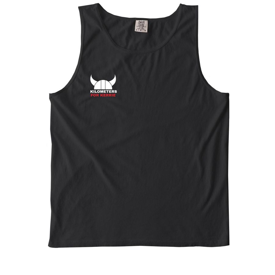 Kilometers for Kerrie, a Black Comfort Colors Tank Top