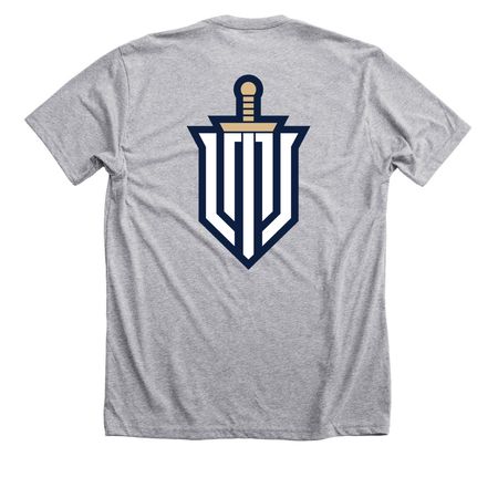 LLOYD-GRAY, a Athletic Heather Premium Unisex Tee (back-view)