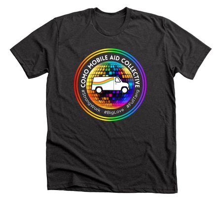 New Disco Ball Logo, a Dark Grey Heather Premium Unisex Tee