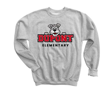 DuPont Elementary Spirit Wear, a Sport Grey Youth Crewneck Sweatshirt