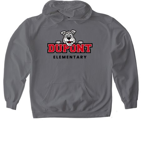 DuPont Elementary Spirit Wear, a Charcoal Gildan Softstyle Pullover Hoodie