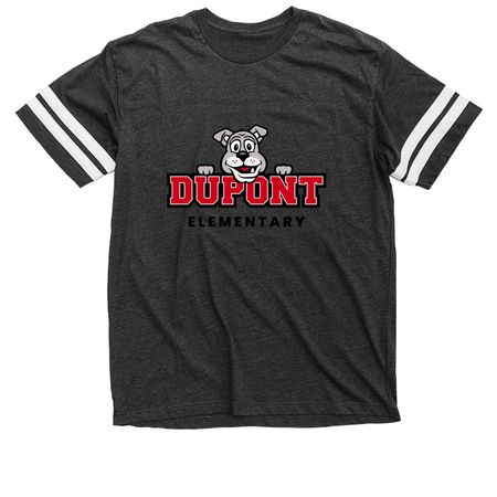 DuPont Elementary Spirit Wear, a Vintage Smoke / White Football Jersey Tee