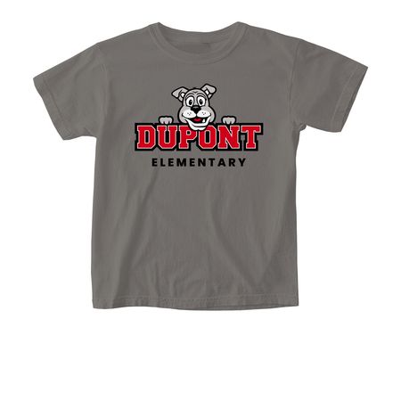 DuPont Elementary Spirit Wear, a Grey Comfort Colors Youth Tee
