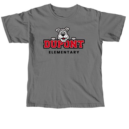 DuPont Elementary Spirit Wear, a Grey Comfort Colors Unisex Tee