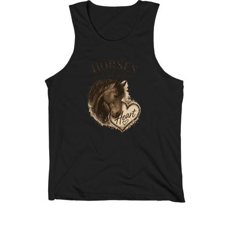 Horses have my heart, a Black Premium Cotton Tank