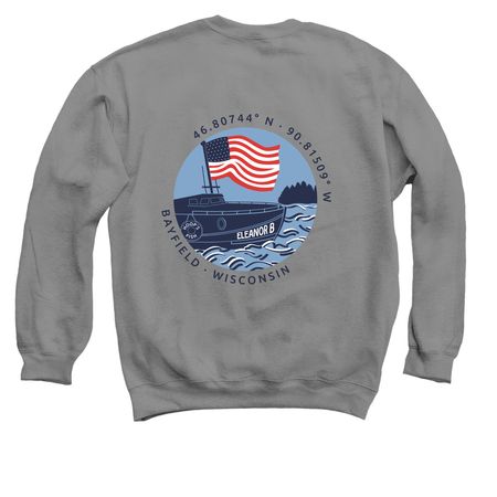 Crewneck Sweatshirt, a Charcoal Crewneck Sweatshirt (back-view)