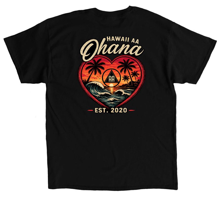 Ohana, a Black Classic Unisex Tee (back-view)