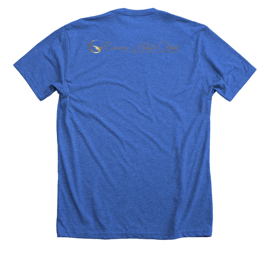 Stay Sober Good Things Will Happen, a Heather True Royal Premium Unisex Tee (back-view)