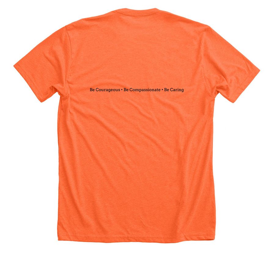Chloe's Code - Her Legacy Continues, a Heather Orange Premium Unisex Tee (back-view)
