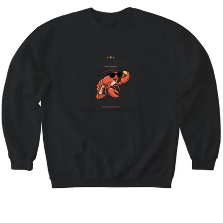 Stay Fresh ? Lobster (Drop 003), a Black Softstyle Crewneck Sweatshirt