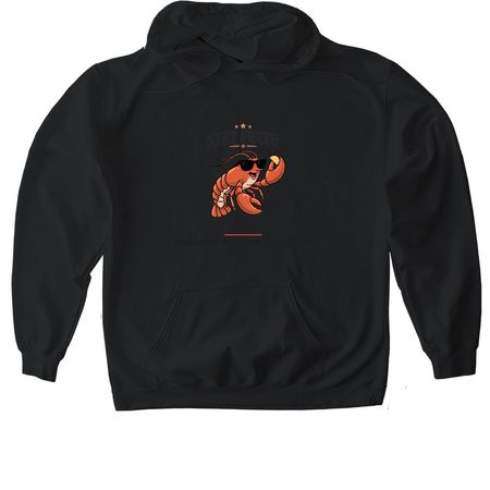Stay Fresh ? Lobster (Drop 003), a Black Gildan Softstyle Pullover Hoodie
