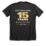 LDI 15 Year Anniversary New Logo, a Dark Grey Heather Premium Unisex Tee (back-view)