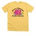 All are Welcome At the Library, a Heather Yellow Gold Premium Unisex Tee