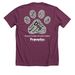 Spay & Neuter (Paw Print), a Heather Maroon Premium Unisex Tee (back-view)