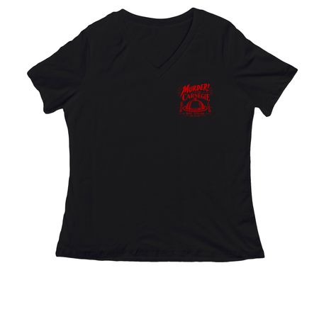 Murder at the Carnegie!, a Black Women's Relaxed V-Neck Tee