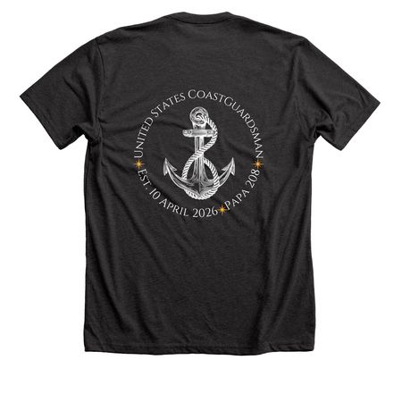 US Coastguardsman Papa 208, a Dark Grey Heather Premium Unisex Tee (back-view)
