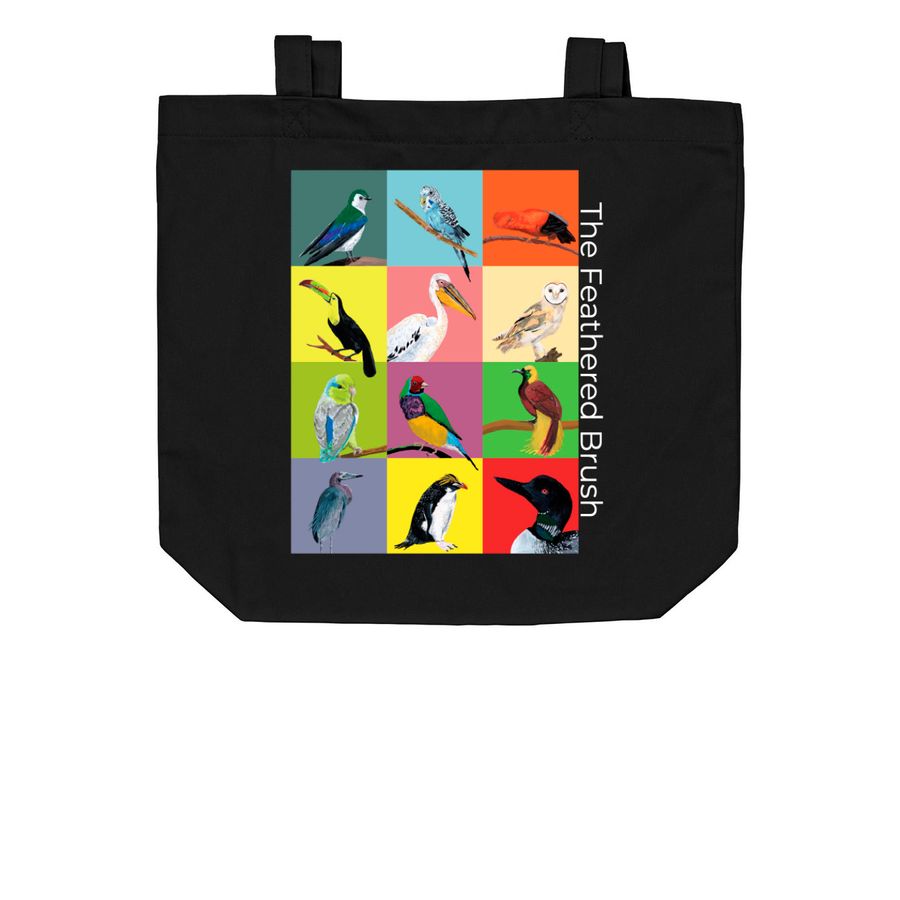 The Feathered Brush Tote, a Black Organic Cotton Tote Bag