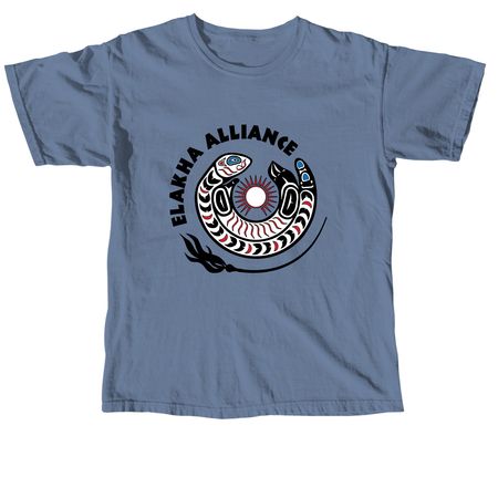 Elakha Alliance Front Logo Shirts, a Blue Jean Comfort Colors Unisex Tee