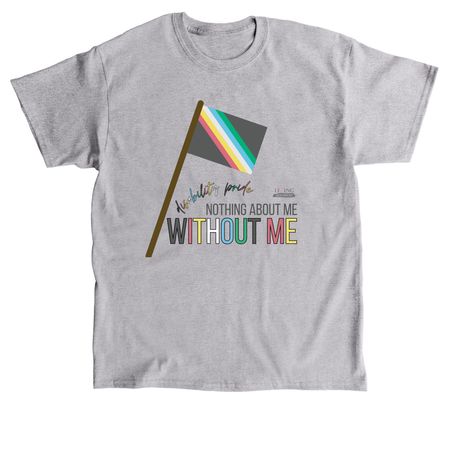 Disability Pride Flag T-Shirt, a Sport Grey Classic Unisex Tee