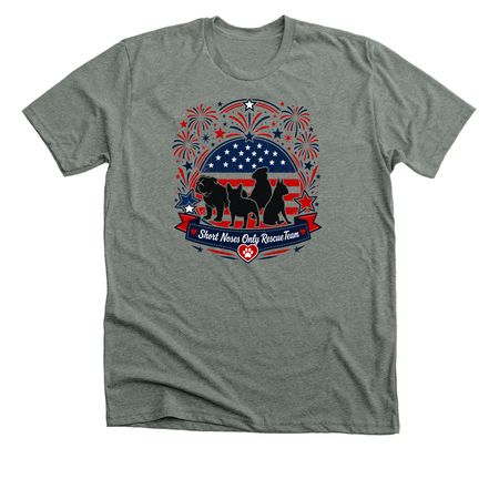 Patriotic for The Pups, a Deep Heather Premium Unisex Tee
