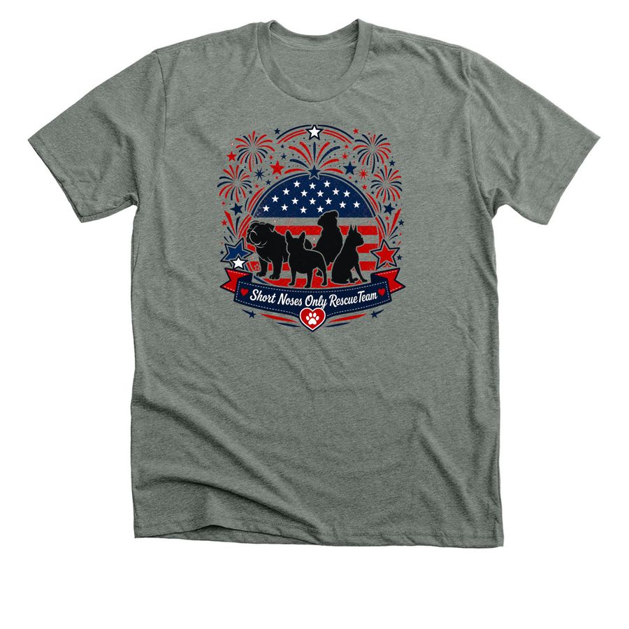 Patriotic for The Pups, a Deep Heather Premium Unisex Tee