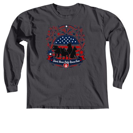 Patriotic for The Pups, a Graphite Comfort Colors Long Sleeve Tee