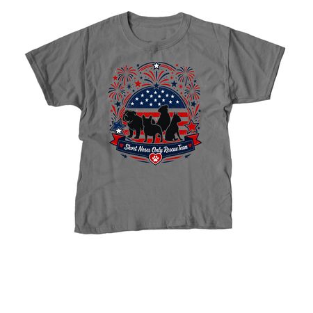 Patriotic for The Pups, a Charcoal Youth Unisex Tee