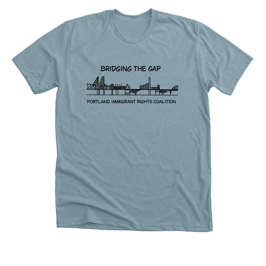 PIRC Bridging the Gap, a Heather Blue Lagoon Premium Unisex Tee