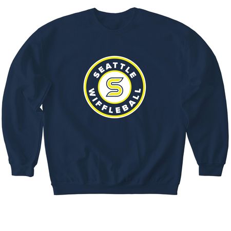 OG Seattle Wiffleball Logo ? Transparent, a Navy Softstyle Crewneck Sweatshirt