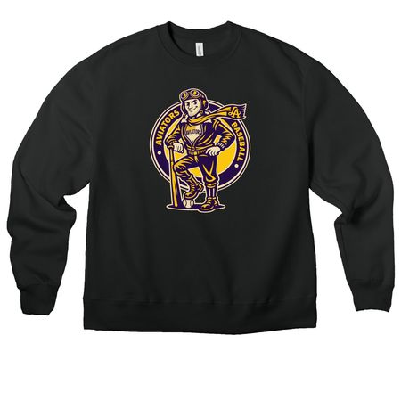 Aviators Baseball, a Vintage Black Premium Heavyweight Crewneck Sweatshirt