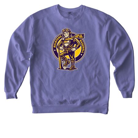 Aviators Baseball, a Violet Comfort Colors Crewneck Sweatshirt