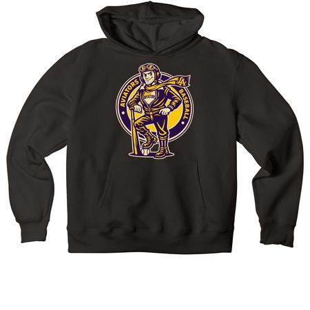 Aviators Baseball, a Black Premium Heavyweight Pullover Hoodie