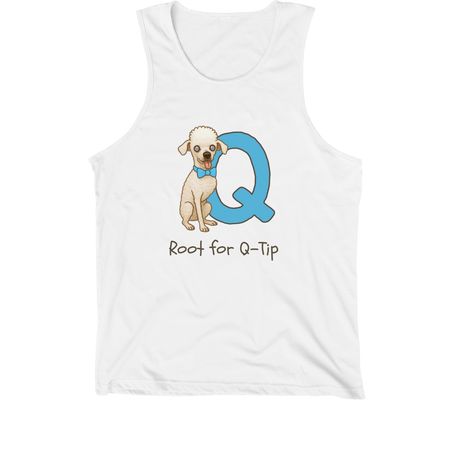 Root for Q-Tip Official Tee, a White Premium Cotton Tank