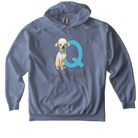 Root for Q-Tip Official Tee, a Blue Jean Comfort Colors Pullover Hoodie