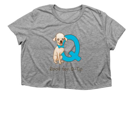 Root for Q-Tip Official Tee, a Athletic Heather Women?s Flowy Cropped Tee