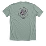Bull-O-Ween's 20th anniversary, a Heather Sage Premium Unisex Tee (back-view)