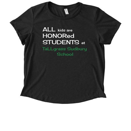 HONORED Students T-Shirt, a Space Black Allmade Eco Triblend Women?s Scoop Neck Tee