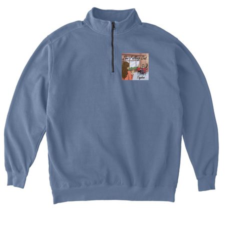 'The Falling Out', a Blue Jean Comfort Colors Quarter Zip Pullover
