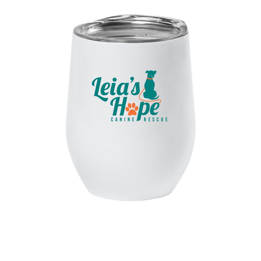 Cold beverage tumbler, a White Insulated Wine Cup
