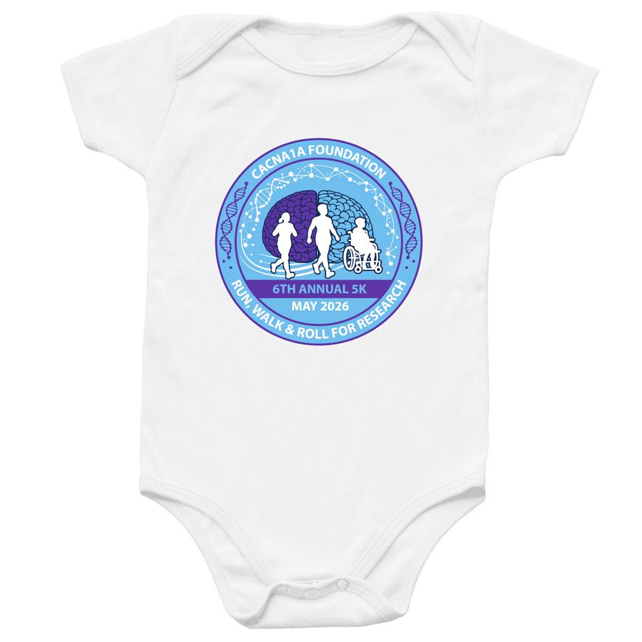 Infant Size 2026 5k T-Shirts, a White Infant Onesie