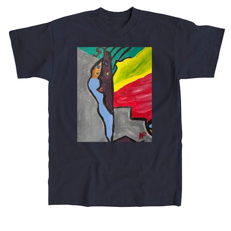 Black Picasso Superwoman Short Sleeve, a Navy Union Made Unisex Tee