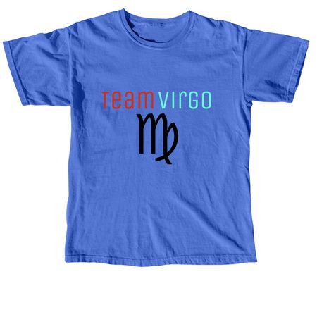 Team Virgo, a Flo Blue Comfort Colors Unisex Tee