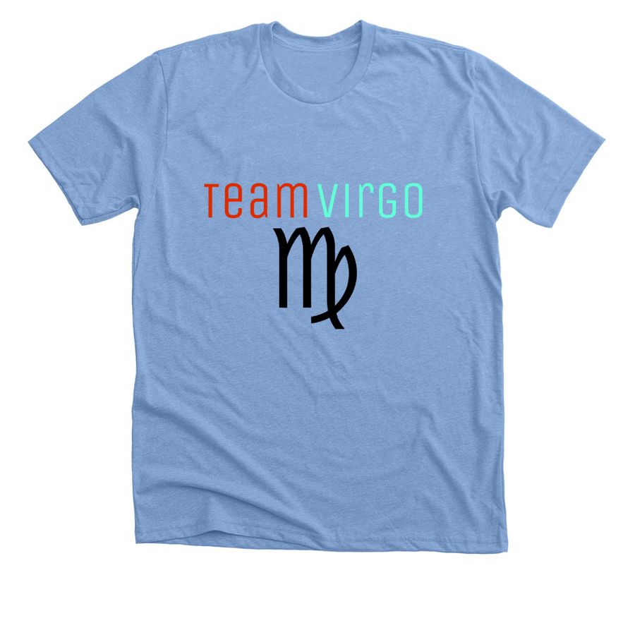 Team Virgo, a Heather Carolina Blue Premium Unisex Tee