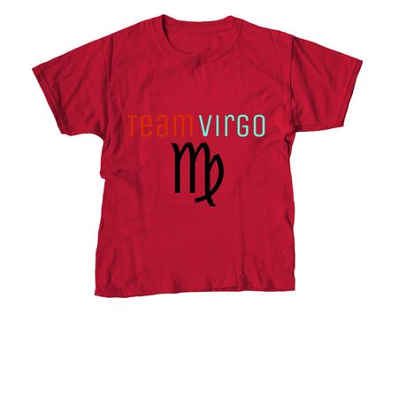 Team Virgo, a Red Youth Unisex Tee