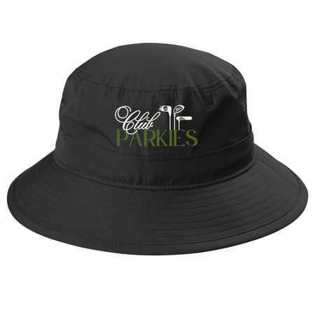 Club Parkies Hats, a Black Printed UV Bucket Hat