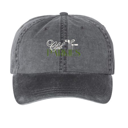 Club Parkies Hats, a Black Printed Pigment Dye Baseball Cap