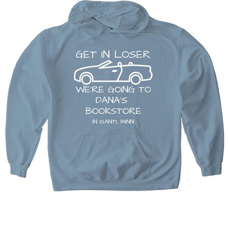 GET IN LOSER WE'RE GOING, a Stone Blue Gildan Softstyle Pullover Hoodie