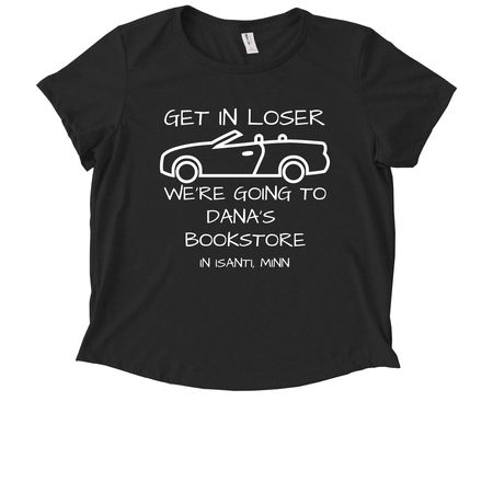 GET IN LOSER WE'RE GOING, a Deep Black Allmade Eco Triblend Women?s Scoop Neck Tee
